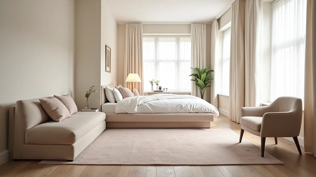 Bedroom with furniture rearranged to create better flow and space